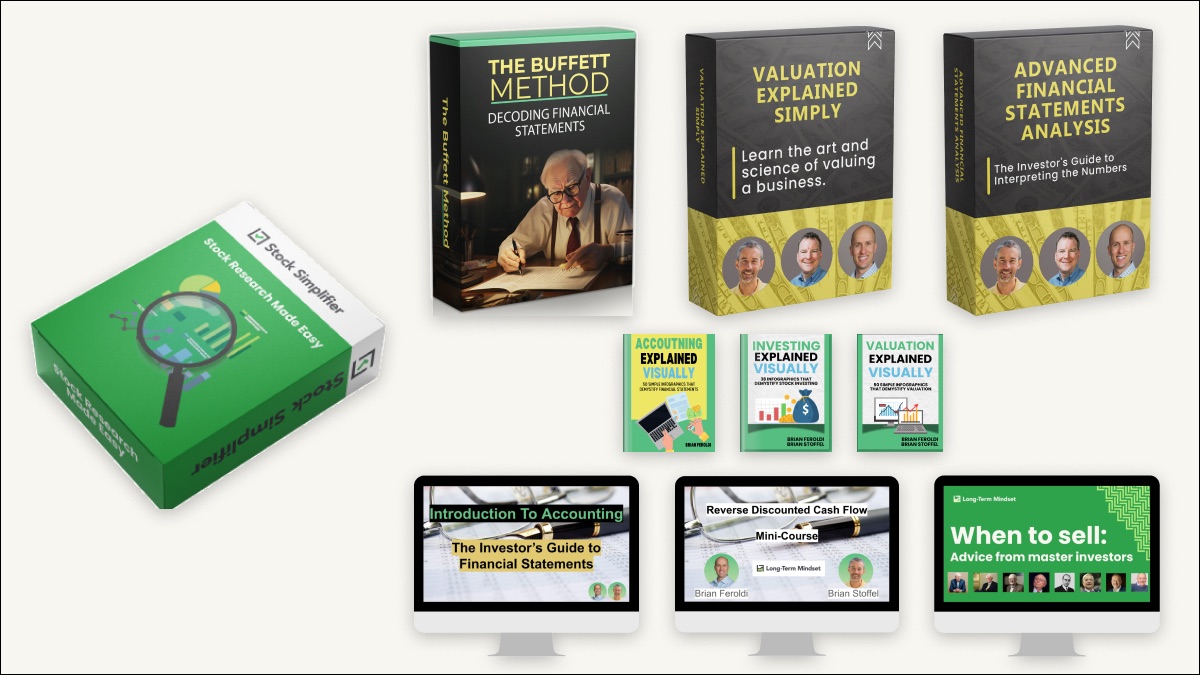 Stock Simplifier plus the courses, ebooks and infographics in the welcome bonus